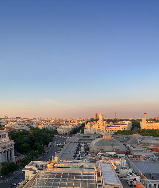 istock Madrid skyline glowing during summer sunset, featuring Palacio de Comunicaciones and Plaza de Cibeles 2228782650