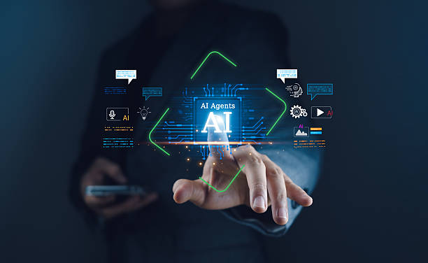 istock AI agents and futuristic technology take center stage as a businessman interacts with a virtual interface, showcasing artificial intelligence integration in modern business and communication systems 2228789057