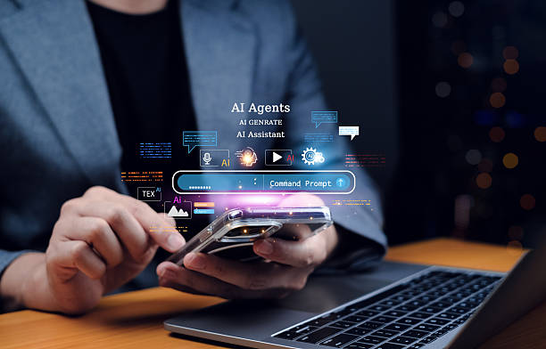 istock AI assistant and virtual command interface are featured in this futuristic scene where a businessman uses a smartphone and laptop, representing artificial intelligence in mobile technology 2228789369