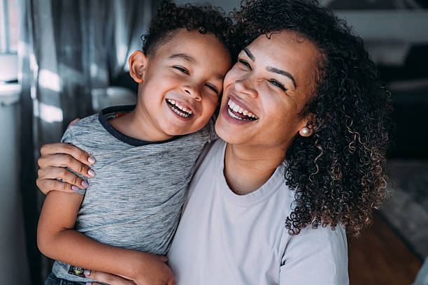 istock Mother and little son at home. 2228790095