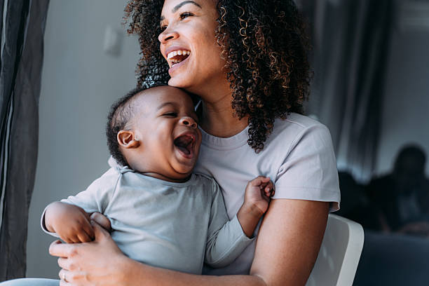 istock Mother and little son at home. 2228790103