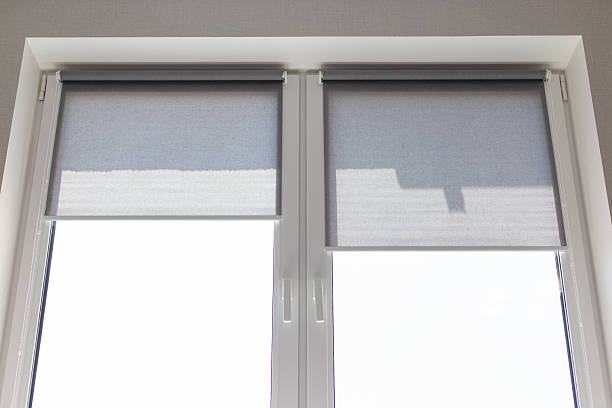 istock Gray Roller Blinds for Sun and Privacy Protection 2228790485