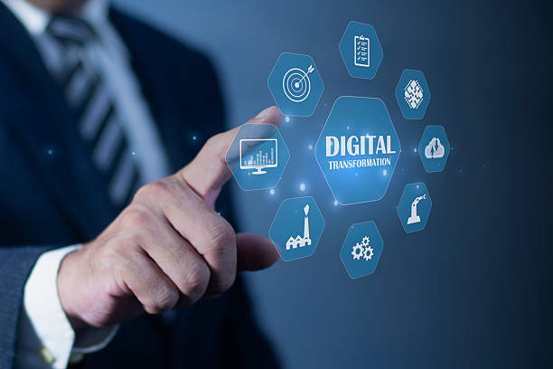 istock Businessman touching Digital Transformation conceptual for next generation technology era. Process automation. Concept of digitization of business processes and modern technology. 2228794275
