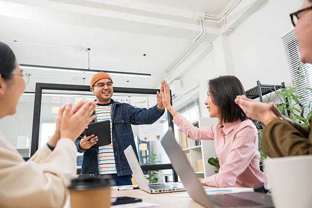 istock Asian business start up freelance people team analyzing statistics financial. Group Team of businesspeople man and woman Meeting Conference Discussion various topic Corporate Concept in office. 2228796836