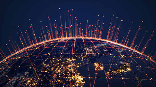 istock Global Data Network Connections Over Planet Earth at Night - East Asia 2228797121