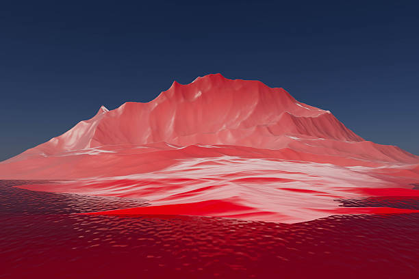 istock A mountain with a red top and a blue sky 2228797747