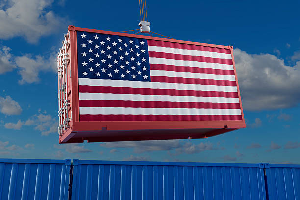 istock A red and white American flag is being lifted by a crane 2228798036