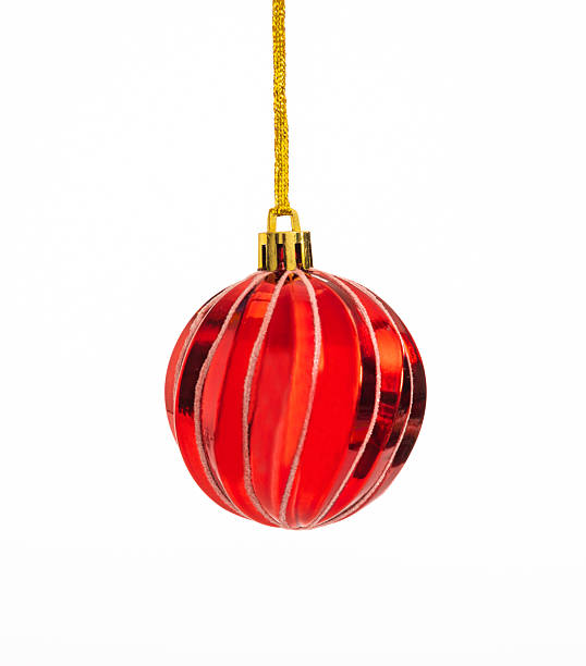 istock Red Christmas ball hanging on white background 2228805945