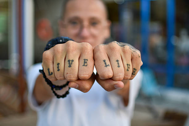 a woman with tattoos on various parts of her body