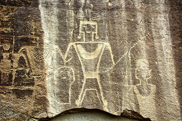 Birds petroglyph of Petroglyph Point at Mesa Verde National Park in Colorado, USA.