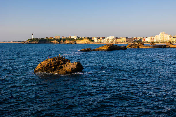 Panoramic View of Biarritz Waterfront Between Grande Plage and Pointe Saint-Martin from Biarritz Headland
