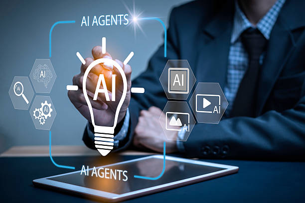 istock A man is drawing a light bulb on a tablet with the words AI Agents 2228821112