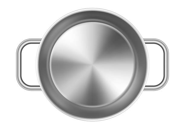 istock Stainless steel saucepan. Top view. Vector 3d clipart isolated on white background. 2228827954
