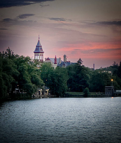 istock Stratford Ontario courthouse on the lake during sunset 2228835752