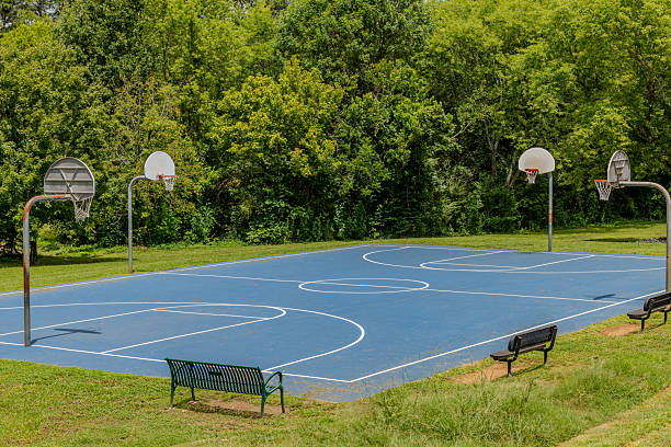 istock Basketball courts at the local park 2228837034