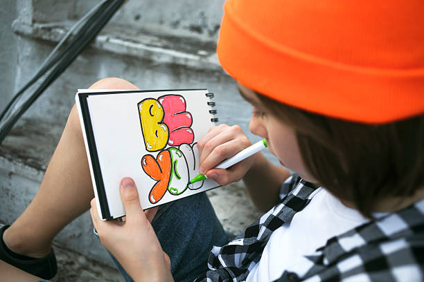 istock Child drawing colourful 