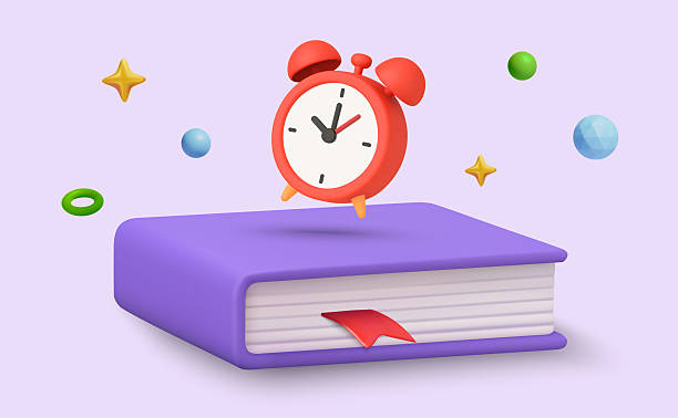 istock 3d book with ringing alarm, isolated on white background. Time to study with book pile and alarm icon in 3d vector illustration 2228859832