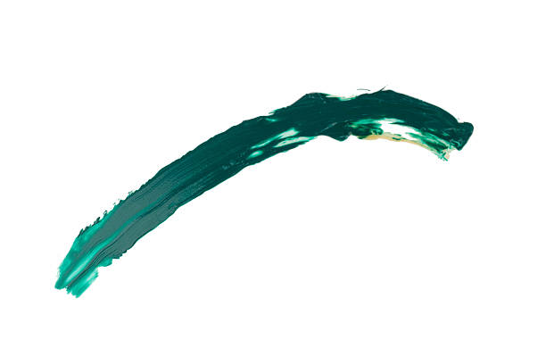 istock color green Poster paint isolated texture on white brush 2228861680