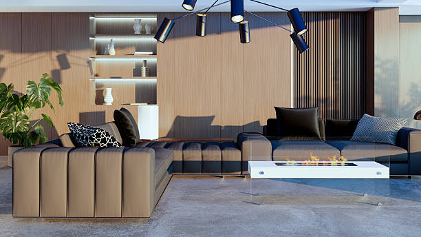 istock Large luxury modern bright interiors Living room mockup illustration 3D rendering image 2228864828