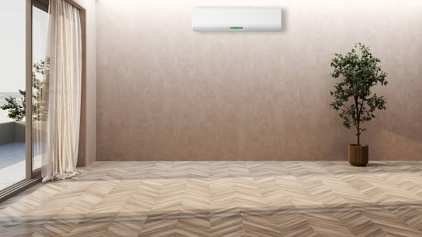 istock modern bright interiors room with air conditioning and remote control illustration 3D rendering 2228865359