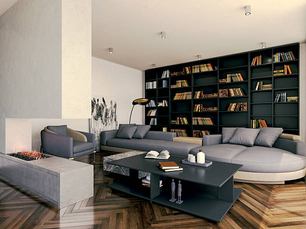 istock Large luxury modern bright interiors Living room mockup illustration 3D rendering image 2228866385