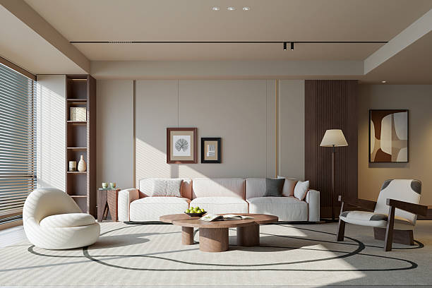 istock Large luxury modern bright interiors Living room mockup illustration 3D rendering image 2228866854