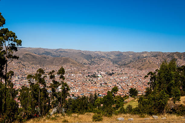 Incredible panoramic view of the city of Cusco, Peru.