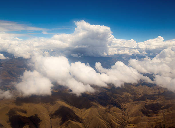 Aerial View - Clouds over Andes Mountains in Cusco, Peru