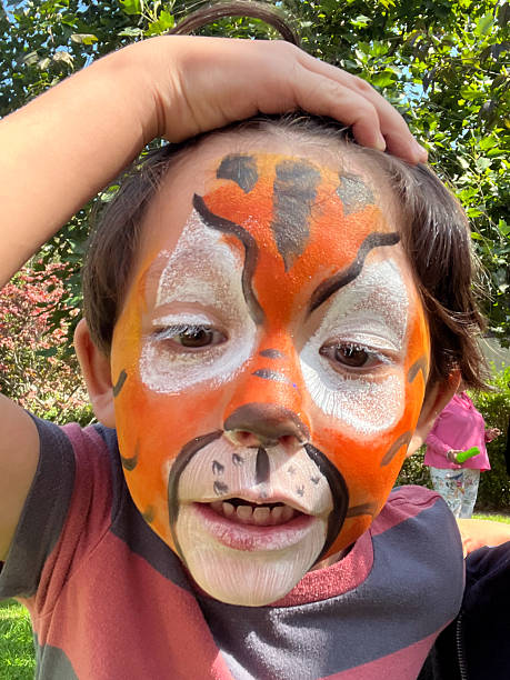 istock Close-up of face painted boy 2228874017