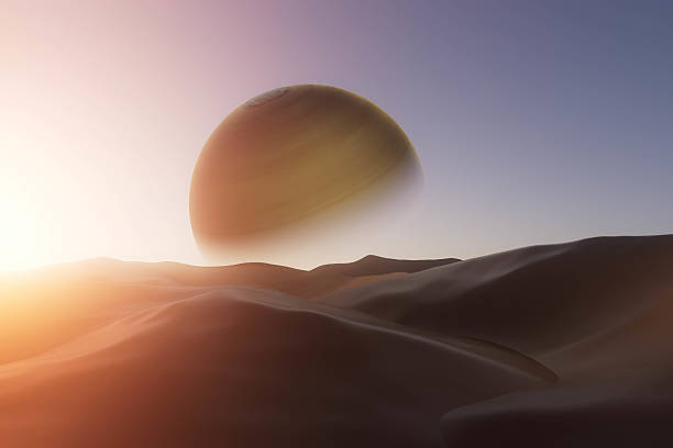istock A large planet is in the sky above a desert 2228875704