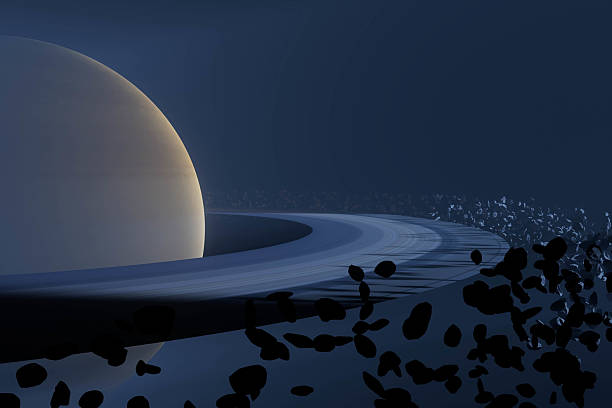 A planet with a ring of debris around it.