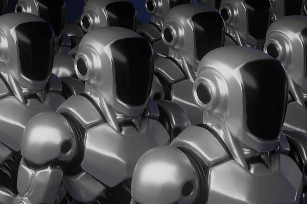 istock A group of robots are lined up in a row 2228876077