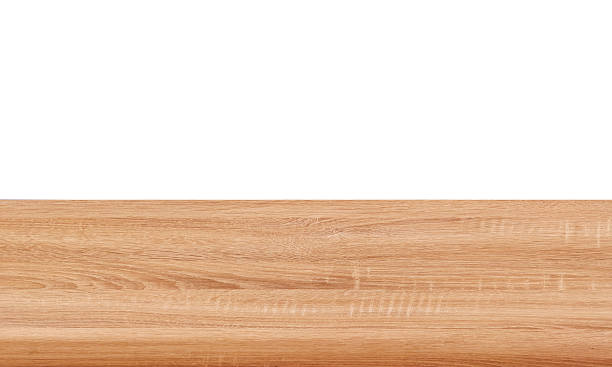 istock Long wooden table isolated on white background in vintage design empty kitchen counter interior. 2228877442