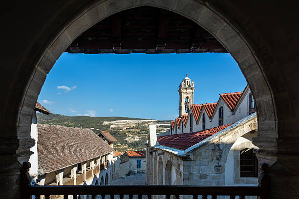 View of Timios Stavros Monastery in Omodos, Cyprus