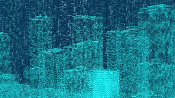 istock Holographic Cityscape Made of Digital Code 2228886364