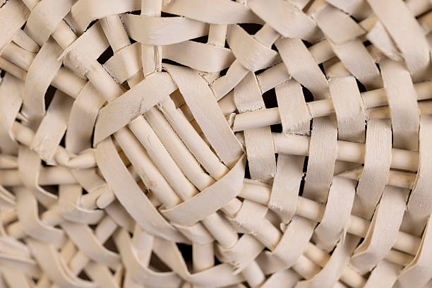 istock a white basket for food or other items, natural branches painted white from which a decorative basket is woven closeup 2228892672