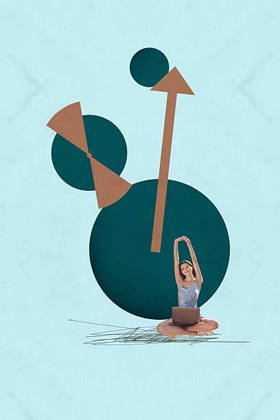 istock Collage of trader persin jumping forward with arrows symbolizing growth progress rising financial achievement 2228894252