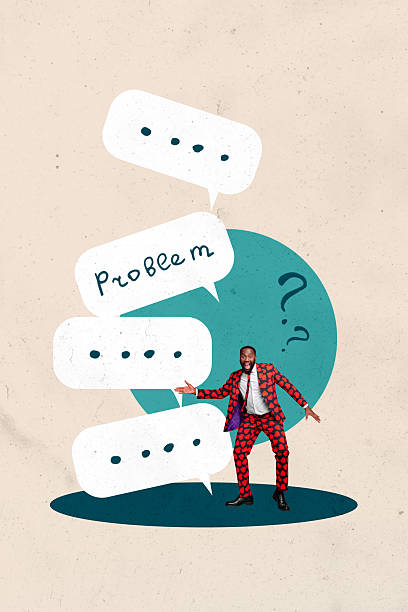 istock Creative collage showing confused man woman with question marks speech bubble illustrating mental overload life problems 2228895535