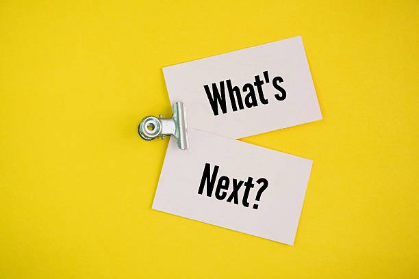 istock Paper with the word question What's Next? next step concept. coming immediately after the time of writing or speaking. 2228896057