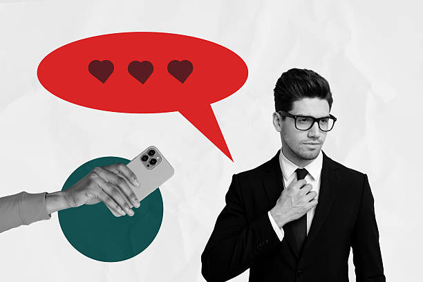 istock Abstract collage of person having speech bubble with like icon hand gesture use mobile gadget over white background 2228898569