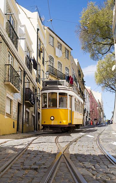 istock Yellow vintage tram in Lisbon 2228898795