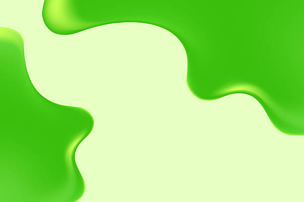 istock Abstract fresh green liquid blobs, drip flowing clear shower gel droplets, background with copy space. Fluid organic form, smooth sticky slime. Beauty serum water texture for product presentation 2228900267