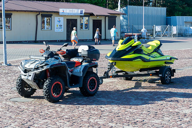 Riding a motocross dirtbike offroad: point of view camera filming. ATV or quad riding in the forest.
