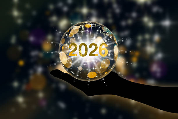 istock Hand Holding Crystal Ball with 2026 2228903031