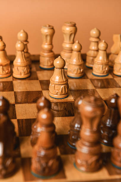 istock Classic Chess Board Displaying Pieces In Opening Game Position 2228910162