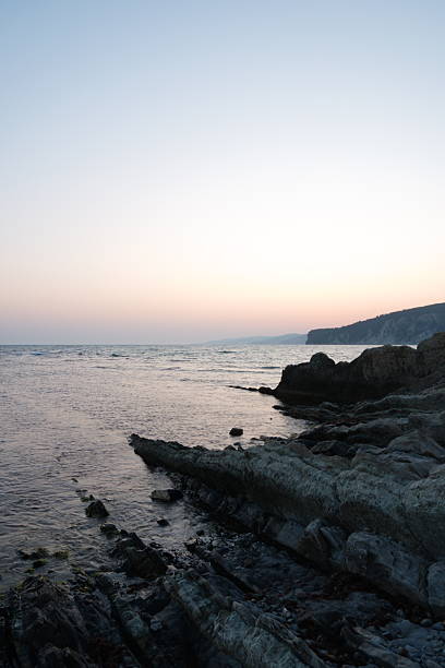 Sunset over the Black Sea. Inal Bay.