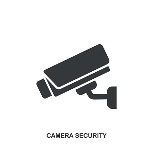 camera security glyph solid icon. solid icon that can be applied anywhere, simple, pixel perfect and modern style. - güvenlik kamerası stock illustrations