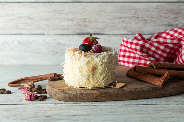 Delightful Coconut Cake Adorned With Fresh Fruits
