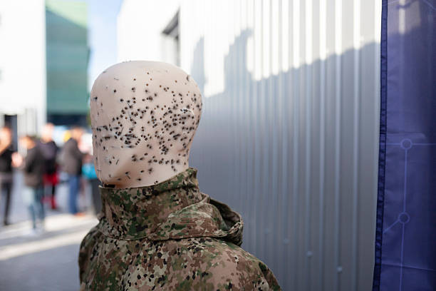 Close-up rear view of soldier showing detailed camouflage pattern and tactical equipment