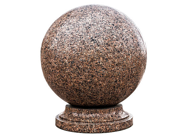 Large Granite concrete ball isolated on white background
